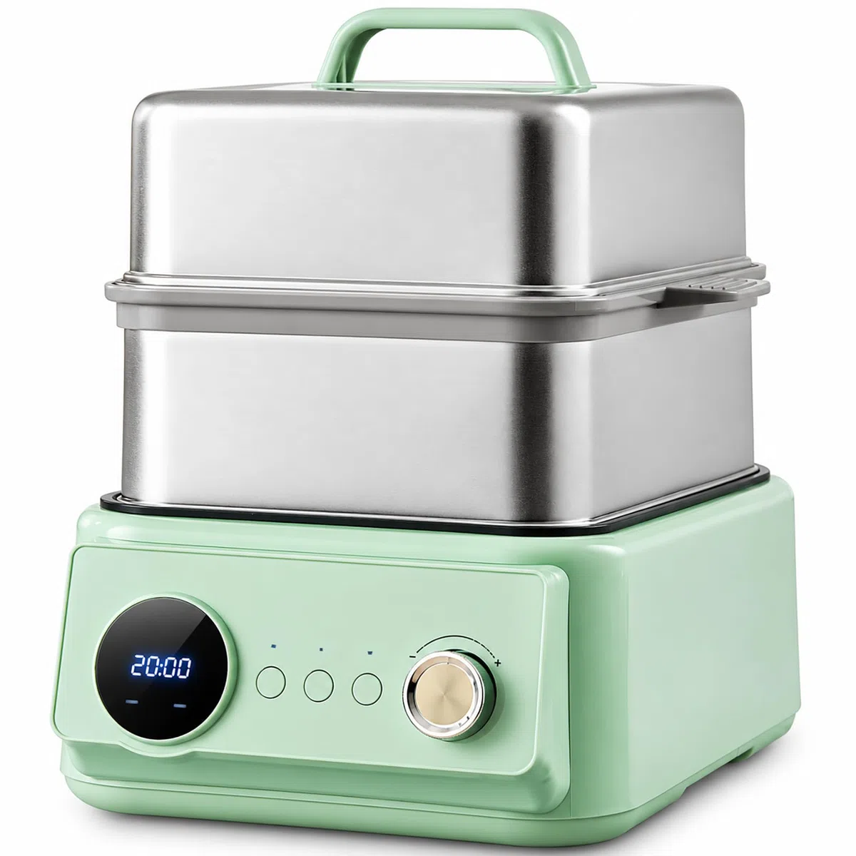 Cuiseur vapeur électrique 15L 3 niveaux en acier inoxydable avec plateaux