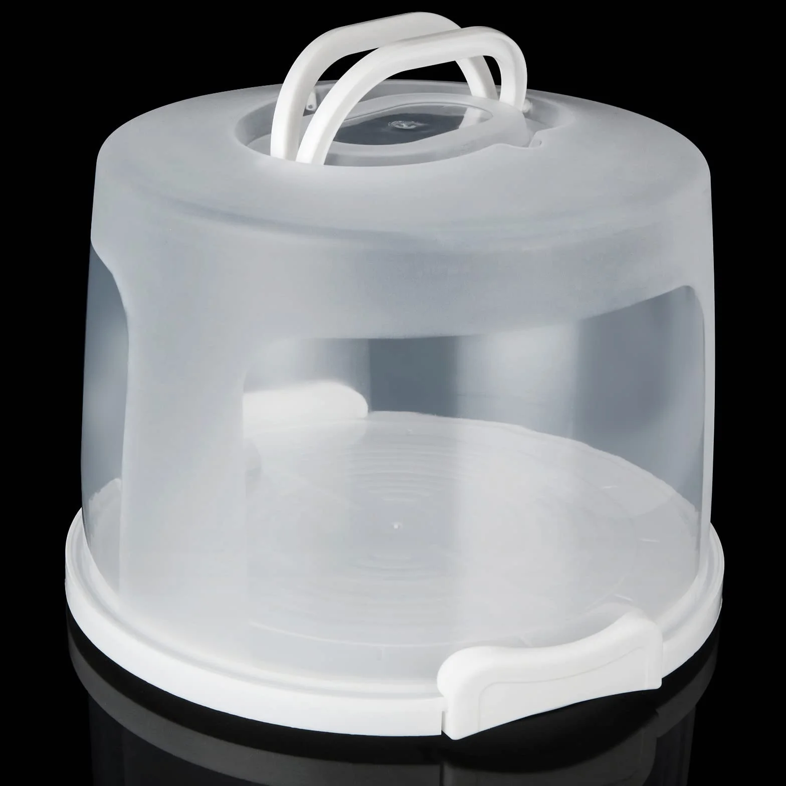 30cm / 10 inch Boîte transport gâteaux en plastique, boîte à gâteaux hermétique avec poignée et couvercle, grande boîte à gâteaux portable pour les gâteaux et les biscuits
