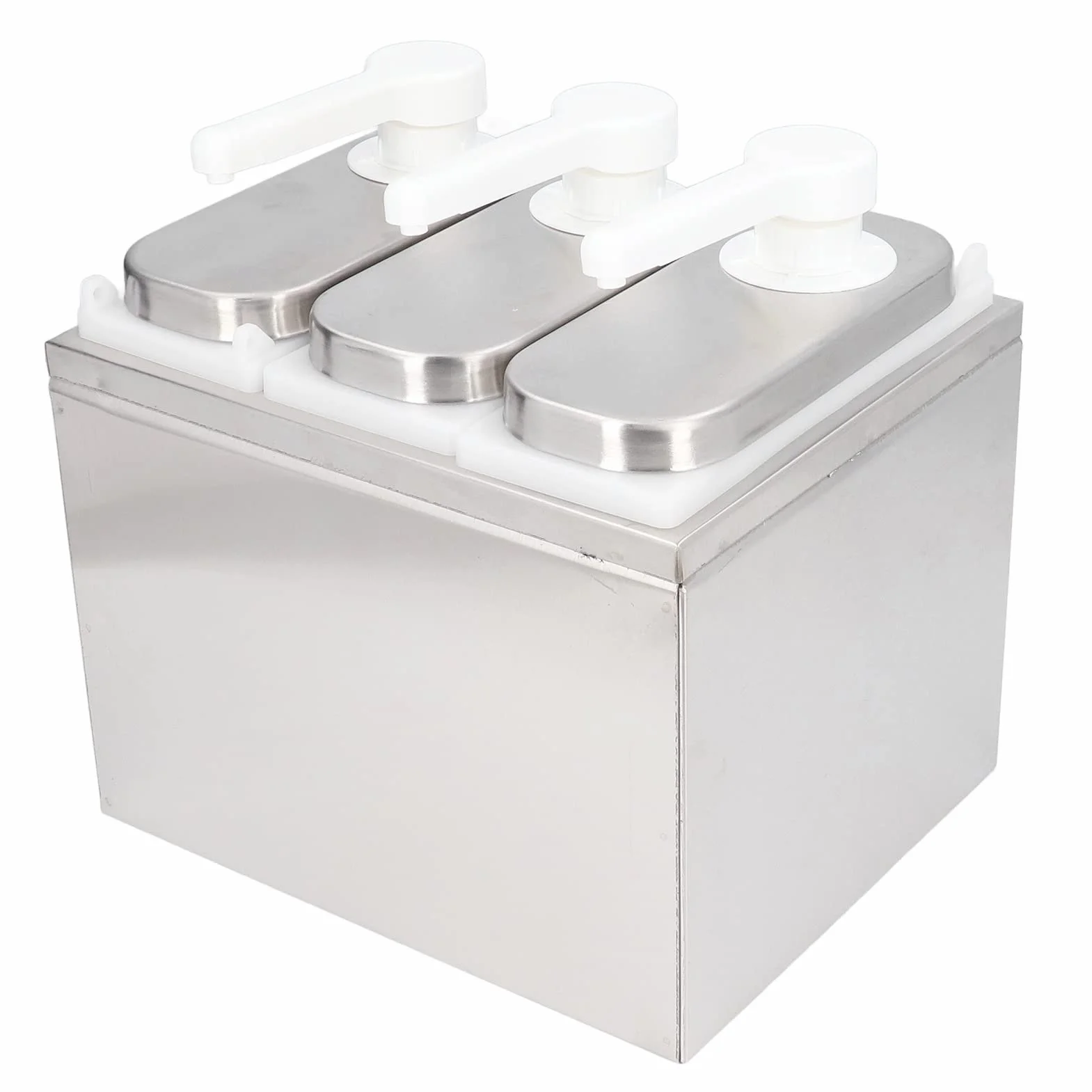 Récipient de pompe à sauce,pompe de distributeur de sauce de qualité alimentaire résistant à la corrosion avec base pour cuisine pour confiture de salade(3 Pompes)
