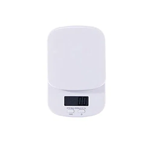Balance de Cuisine de précision, pour peser Les Aliments et Le café, pour la Nutrition et la préparation des Repas, Couleur : Blanc, Dimensions : 11 cm x 17 cm. 1 ba,