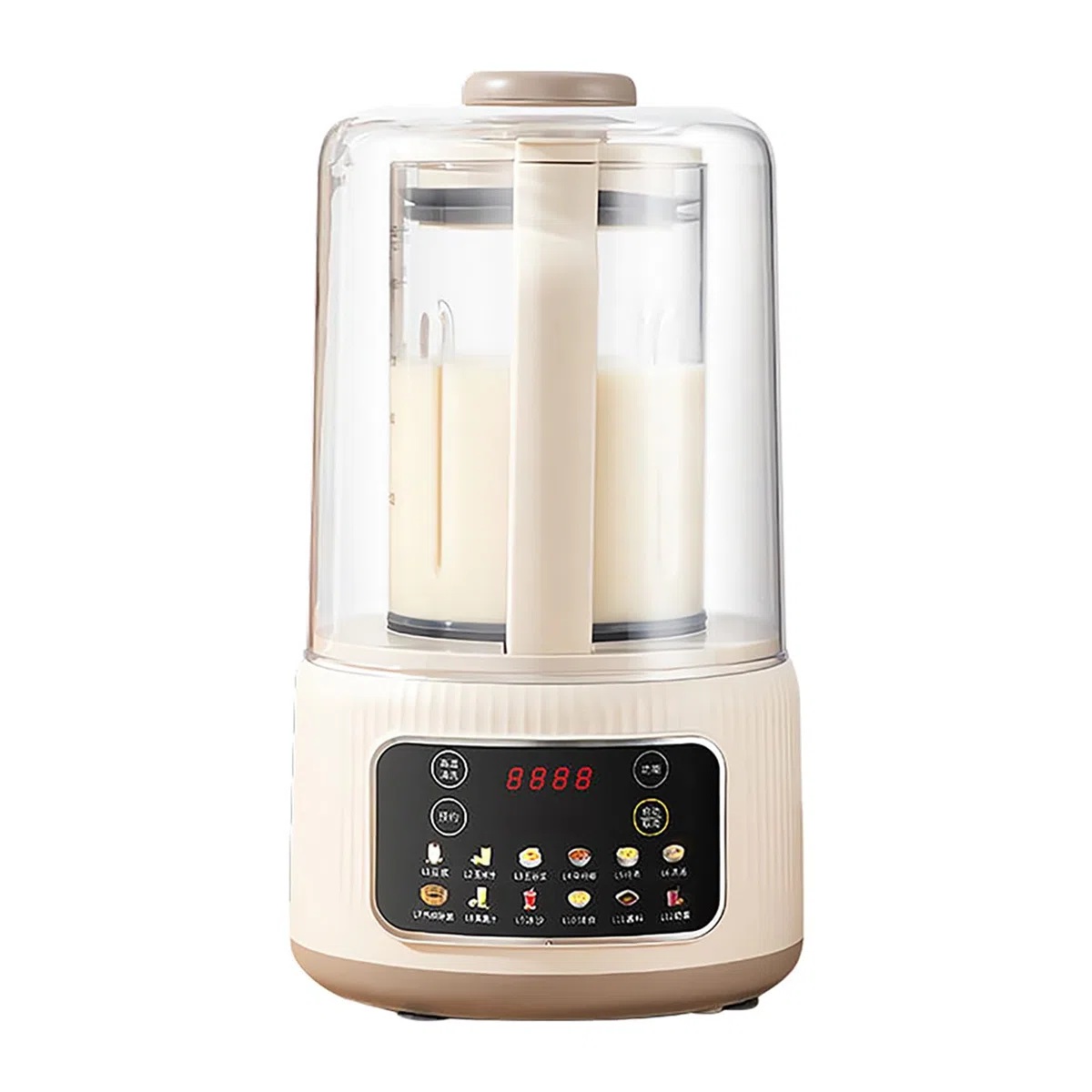 Machine automatique à lait de soja – 1,75 L 6 en 1 avec couvercle insonorisant, minuterie, autonettoyant et garde au chaud pour lait de noix, porridge, soupe, jus