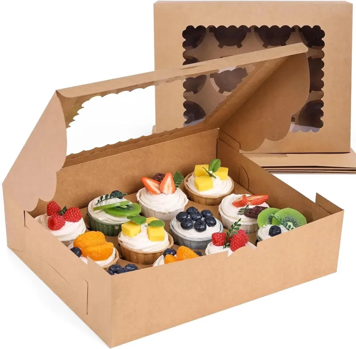 BoîTe à GâTeau FenêTre Récipient à cupcakes 12 compartiments